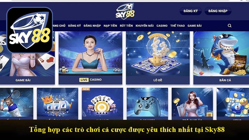 Tổng hợp các trò chơi cá cược được yêu thích nhất tại Sky88